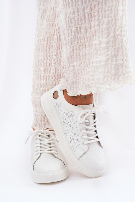 Pelle Scarpe modello sneakers Femminile con una piattaforma Vinceza 88018 Colore bianco Pelle Scarpe modello sneakers Femminile con una piattaforma Vinceza 88018 Colore bianco