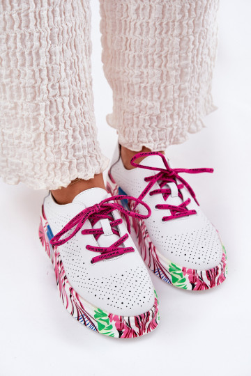 Pelle Scarpe modello sneakers Femminile Abilitato Elegantellatoj Platformie Vinceza 88017 Colore bianco