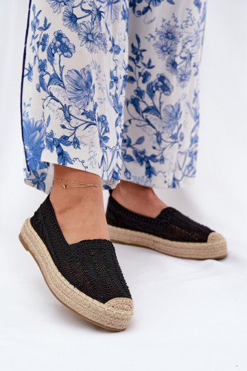 Espadrillas nere con plateau Vinceza 17392