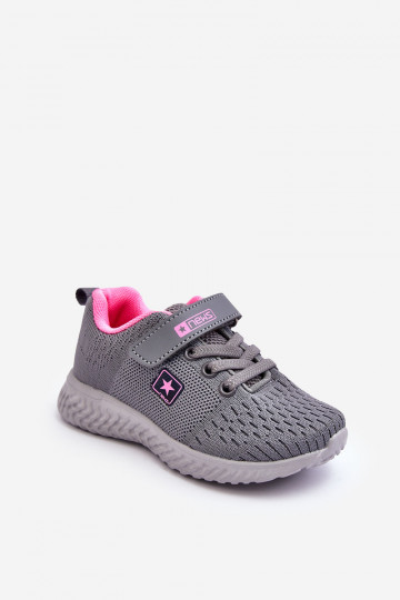 Scarpe sportive per bambini con chiusure adesive colore grigio Brego