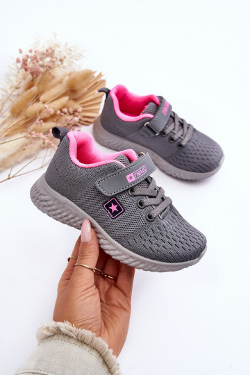 Scarpe sportive per bambini con chiusure adesive colore grigio Brego 2