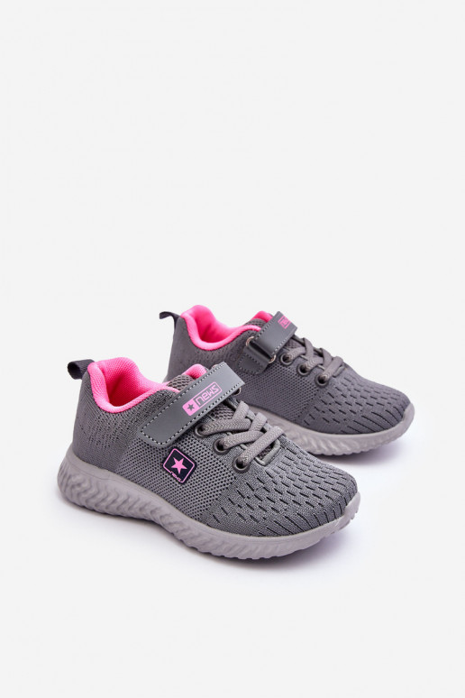 Scarpe sportive per bambini con chiusure adesive colore grigio Brego