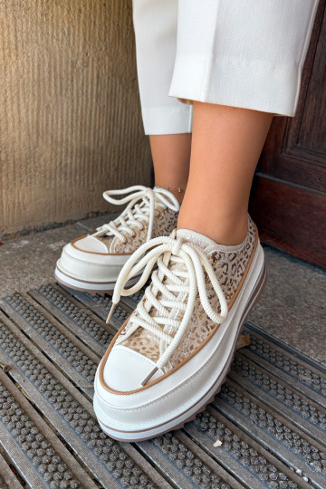 Scarpe da tempo libero con piattaforma S.Barski BF51-101 color sabbia 2