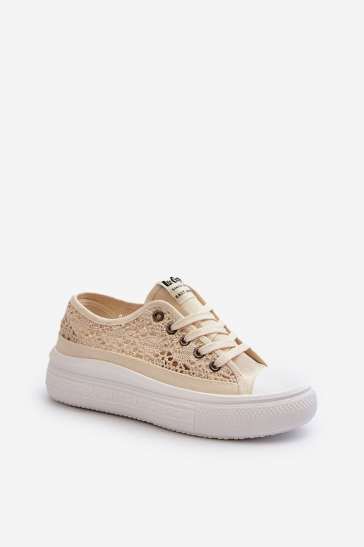 con motivi di pizzo Scarpe per il tempo libero Lee Cooper LCIN-23-44-1620 beige