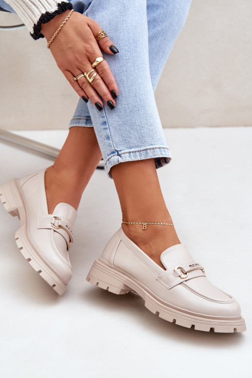 Mocassini da donna color sabbia in...