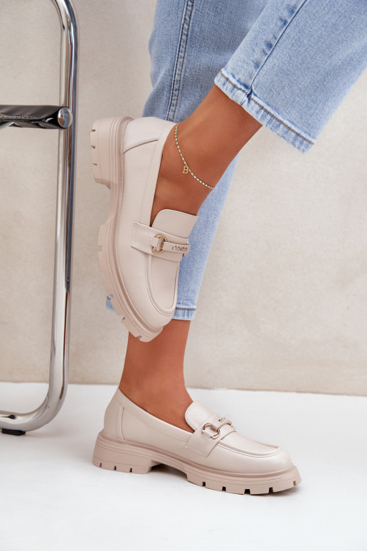 Mocassini da donna color sabbia in...