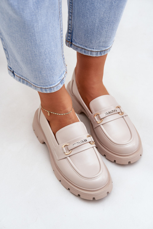 Mocassini da donna color sabbia in...