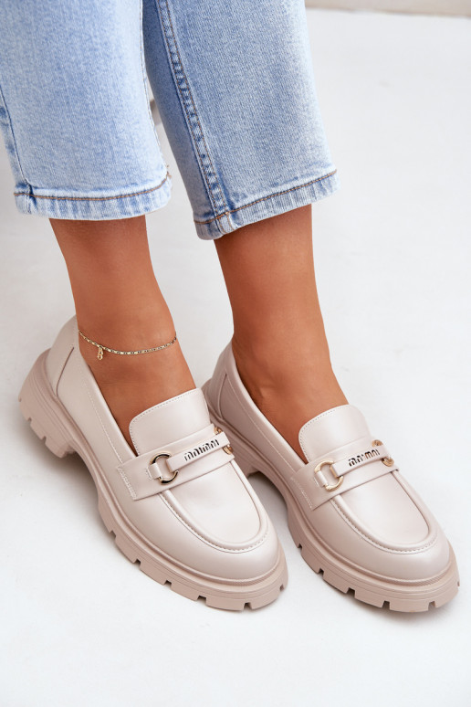 Mocassini da donna color sabbia in...