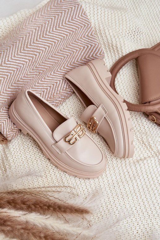 Mocassini da donna color sabbia in...