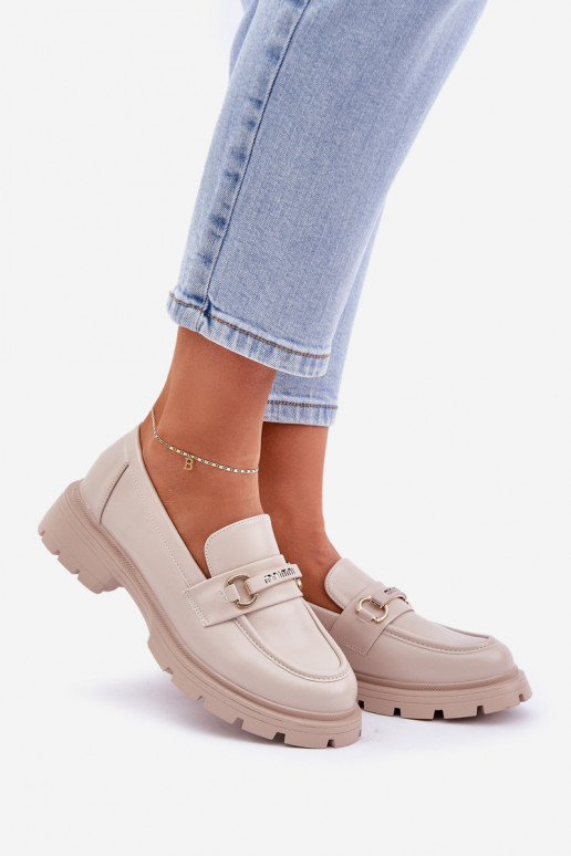 Mocassini da donna color sabbia in...