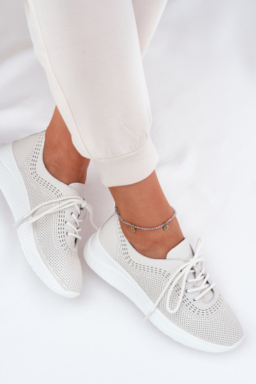 Pelle scarpe da ginnastica Femminile Vinceza 41472 Colore bianco