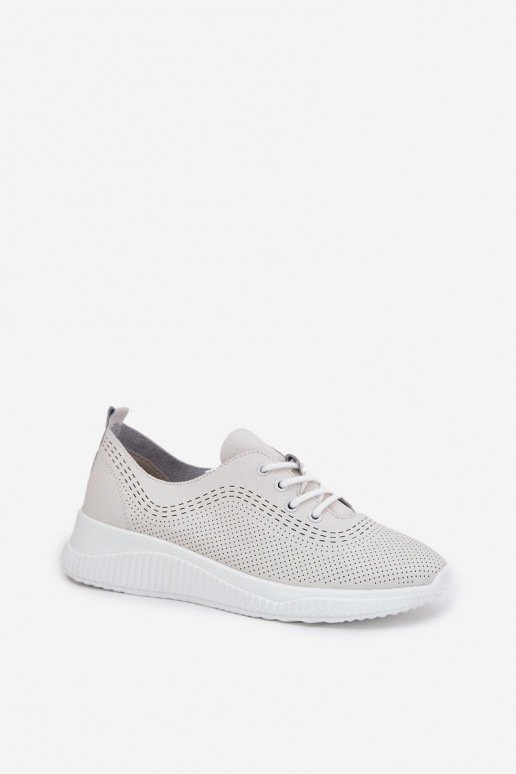 Pelle scarpe da ginnastica Femminile Vinceza 41472 Colore bianco