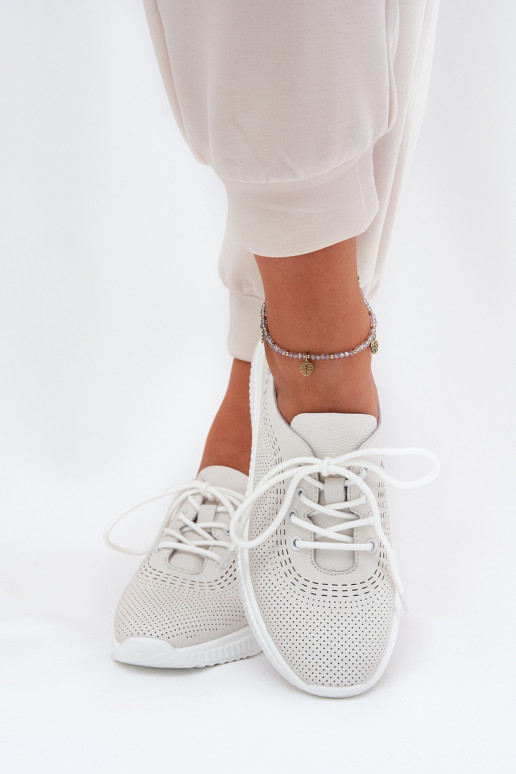 Pelle scarpe da ginnastica Femminile Vinceza 41472 Colore bianco