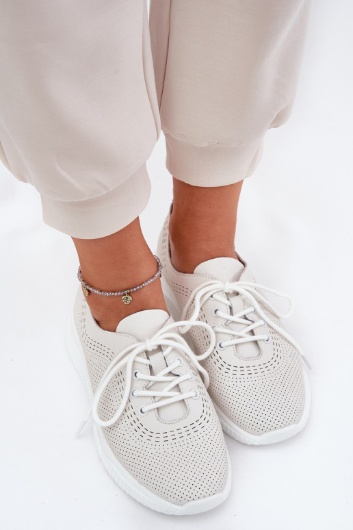 Pelle scarpe da ginnastica Femminile Vinceza 41472 Colore bianco