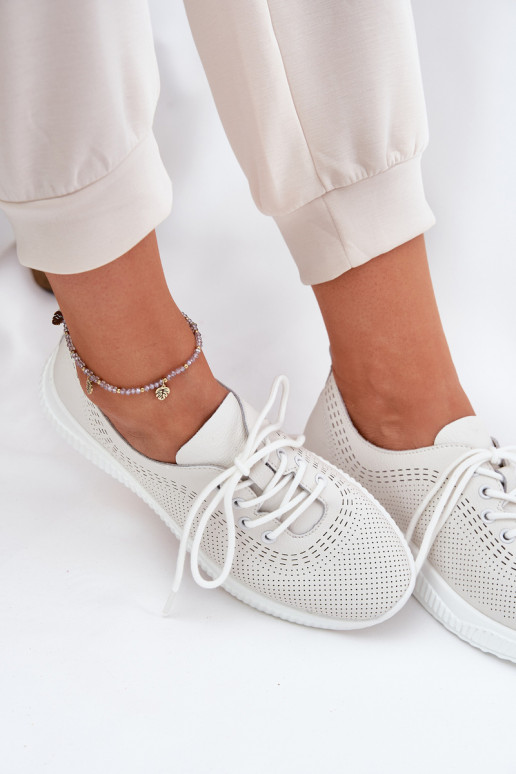 Pelle scarpe da ginnastica Femminile Vinceza 41472 Colore bianco