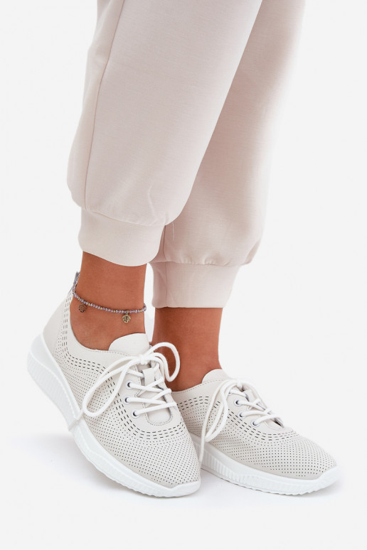 Pelle scarpe da ginnastica Femminile Vinceza 41472 Colore bianco