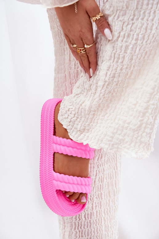 Pantofole leggere  Pantofole da donna con una piattaforma S.Barski ZK51-001 colore rosa