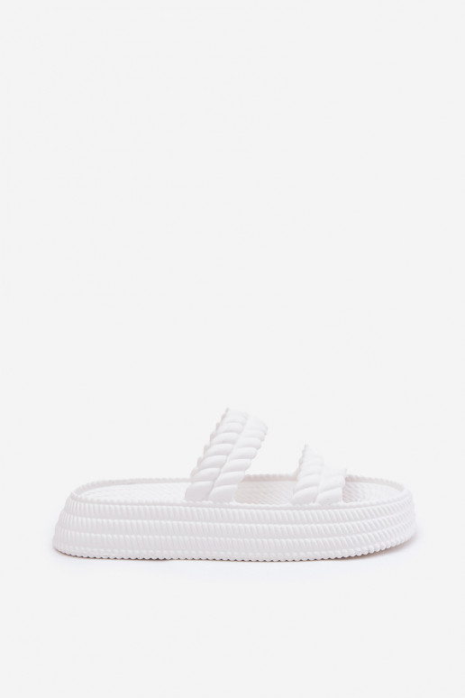 Pantofole leggere  Pantofole da donna con una piattaforma S.Barski ZK51-001 Colore bianco