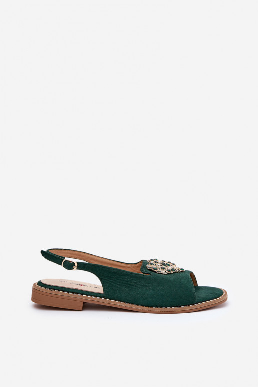 Sandali da donna Con decorazioni con i cuorim S.Barski KV27-018 colore verde