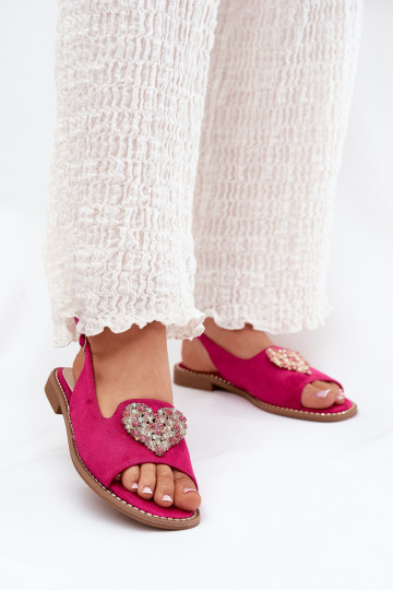 Sandali donna rosa con decorazione a cuore S.Barski KV27-018 2