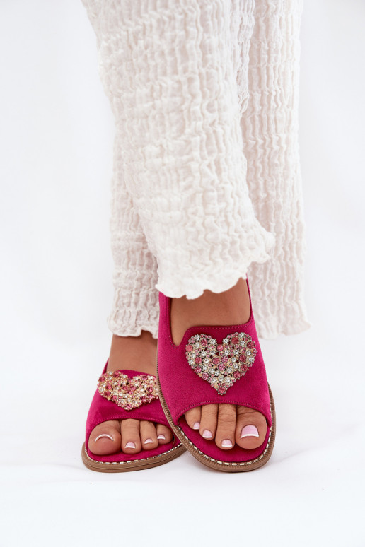 Sandali da donna Con decorazioni con i cuorim S.Barski KV27-018 colore rosa