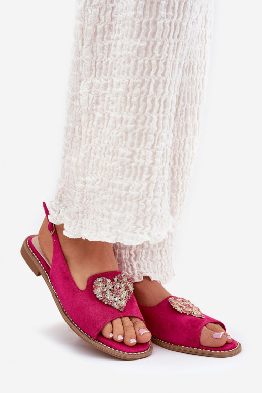 Sandali da donna Con decorazioni con i cuorim S.Barski KV27-018 colore rosa