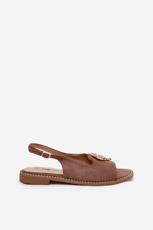 Sandali da donna Con decorazioni con i cuorim S.Barski KV27-018 beige Sandali da donna Con decorazioni con i cuorim S.Barski KV27-018 beige