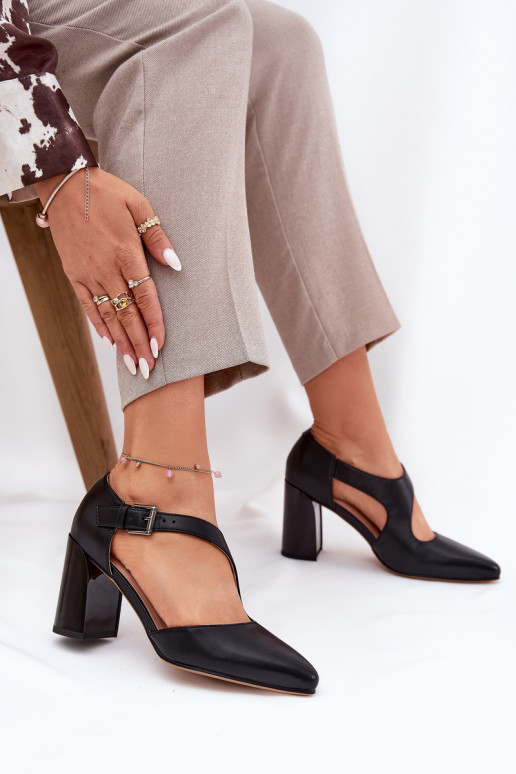 Pelle Scarpe con i tacchi con fibbie Vinceza 91133 colore nero Pelle Scarpe con i tacchi con fibbie Vinceza 91133 colore nero