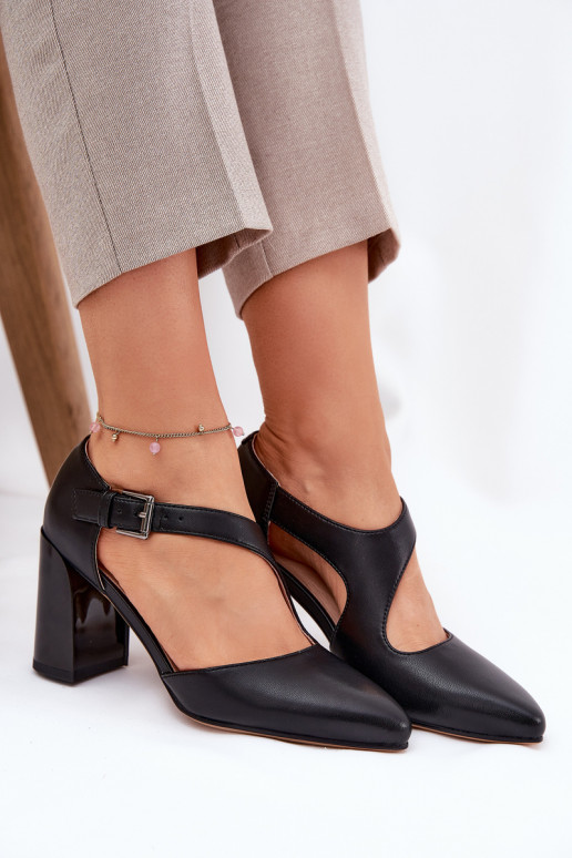 Pelle Scarpe con i tacchi con fibbie Vinceza 91133 colore nero Pelle Scarpe con i tacchi con fibbie Vinceza 91133 colore nero