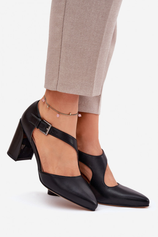 Pelle Scarpe con i tacchi con fibbie Vinceza 91133 colore nero Pelle Scarpe con i tacchi con fibbie Vinceza 91133 colore nero