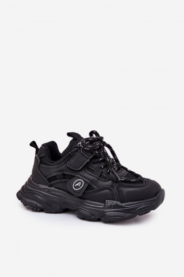 Scarpe sportive per bambini con piattaforma nere nere