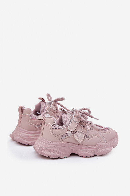 Scarpe modello sneakers Infantile con una piattaforma colore rosa Hanomess Scarpe modello sneakers Infantile con una piattaforma colore rosa Hanomess