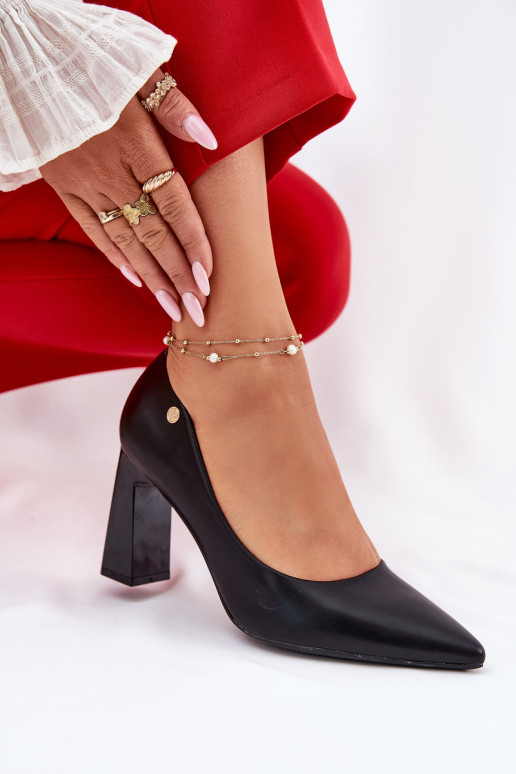 Stile elegante Scarpe Abilitato SłupkoAym Obcasie Vinceza 62221 colore nero