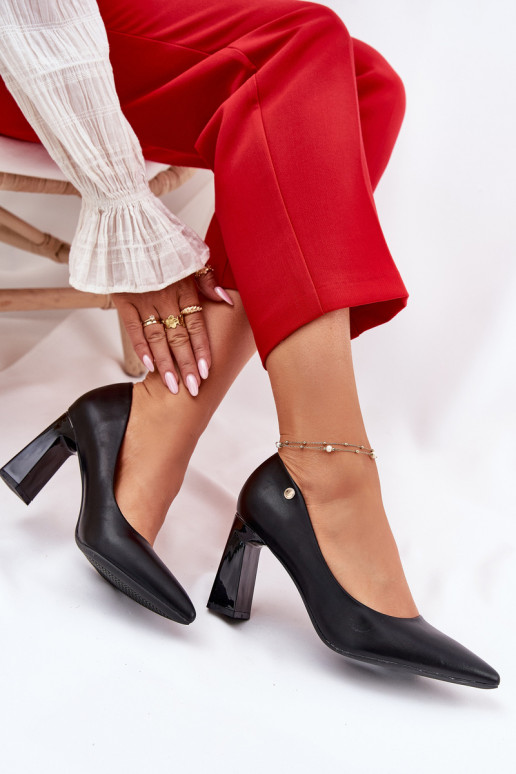 Stile elegante Scarpe Abilitato SłupkoAym Obcasie Vinceza 62221 colore nero
