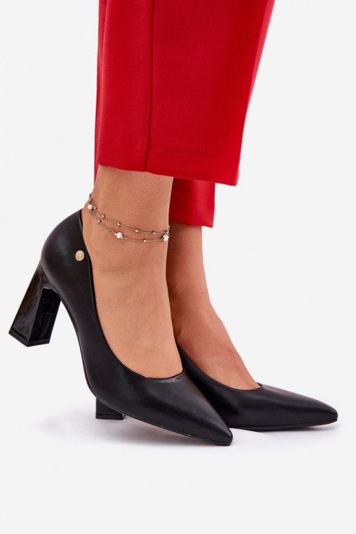 Stile elegante Scarpe Abilitato SłupkoAym Obcasie Vinceza 62221 colore nero