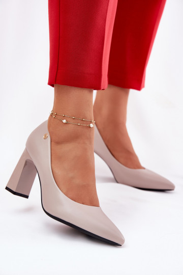 Stile elegante Scarpe Abilitato SłupkoAym Obcasie Vinceza 62221 colore grigio