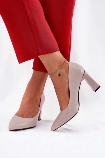 Scarpe eleganti con tacco grigie 2