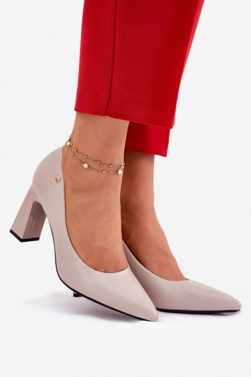 Stile elegante Scarpe Abilitato SłupkoAym Obcasie Vinceza 62221 colore grigio