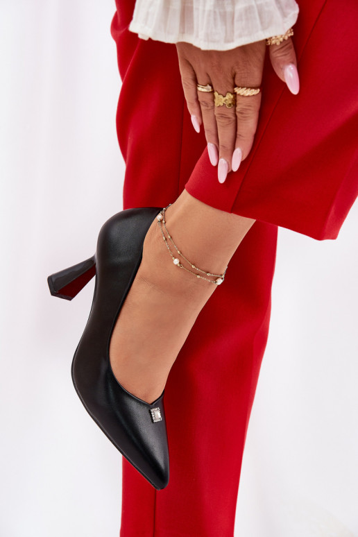 Stile elegante Scarpe Abilitato Rozszerzanej Szpilce Vinceza 62222 colore nero