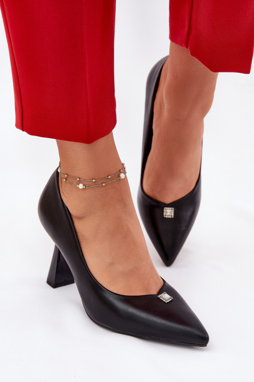 Stile elegante Scarpe Abilitato Rozszerzanej Szpilce Vinceza 62222 colore nero