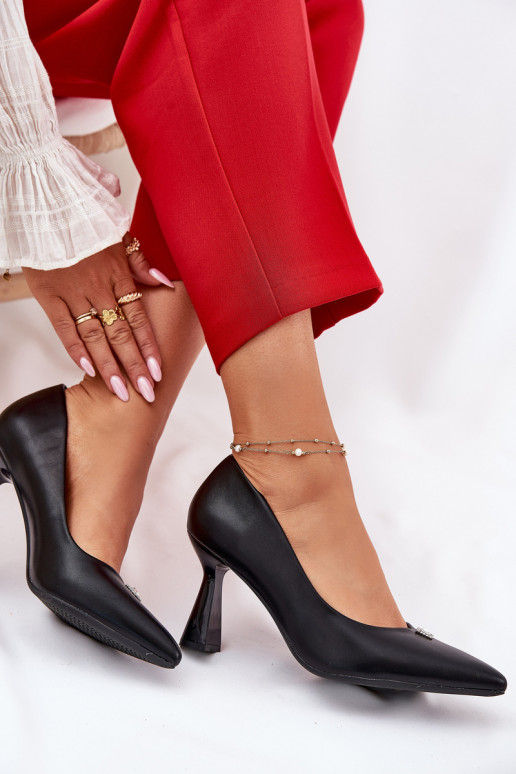 Stile elegante Scarpe Abilitato Rozszerzanej Szpilce Vinceza 62222 colore nero