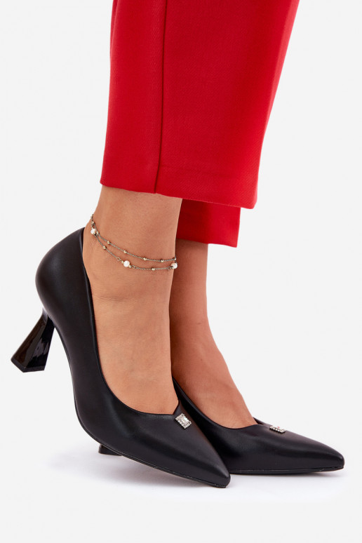 Stile elegante Scarpe Abilitato Rozszerzanej Szpilce Vinceza 62222 colore nero