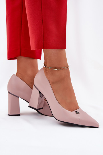 Scarpe eleganti con tacco rosa 2