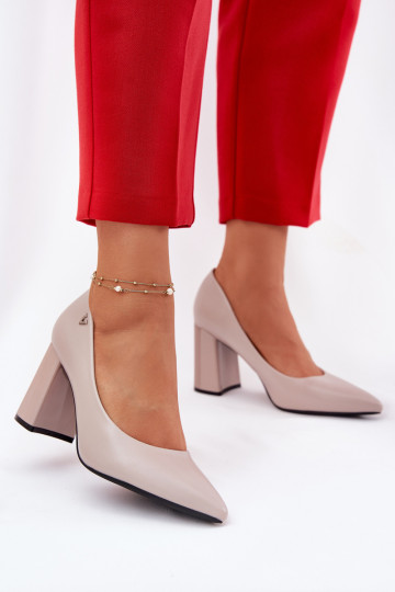 Scarpe eleganti con tacco grigie