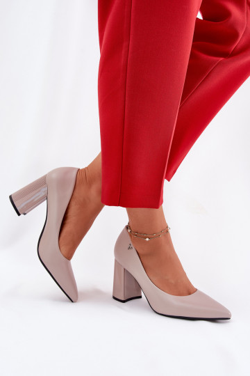 Scarpe eleganti con tacco grigie 2