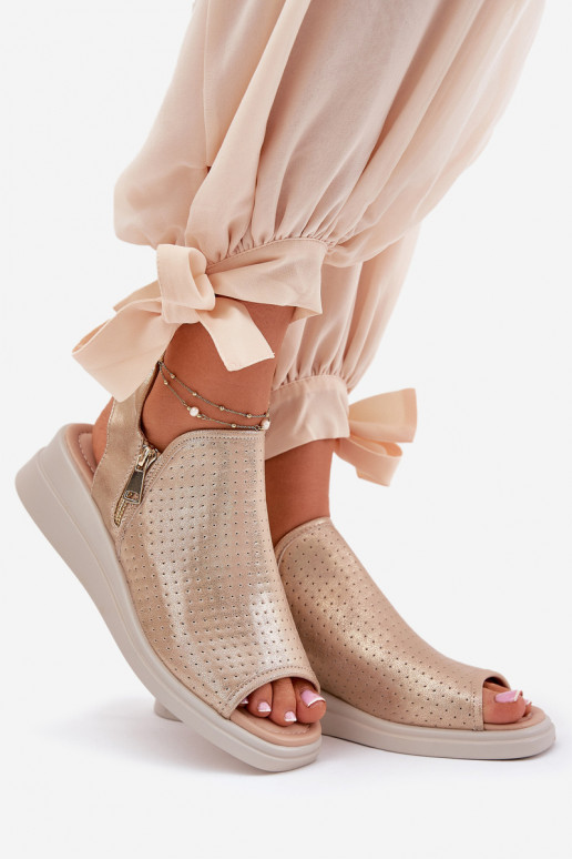 Sandali da donna Su un cuneo colore dorato Mevinette