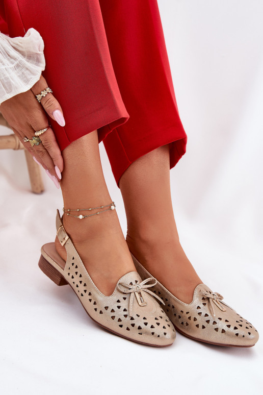 Ballerine traforate con tacco aperto colore dorato Abilitatovinnia Ballerine traforate con tacco aperto colore dorato Abilitatovinnia