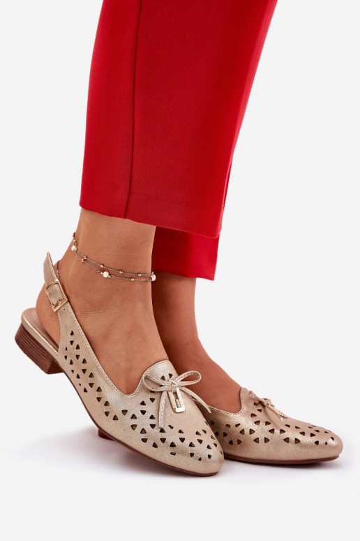 Ballerine traforate con tacco aperto colore dorato Abilitatovinnia Ballerine traforate con tacco aperto colore dorato Abilitatovinnia