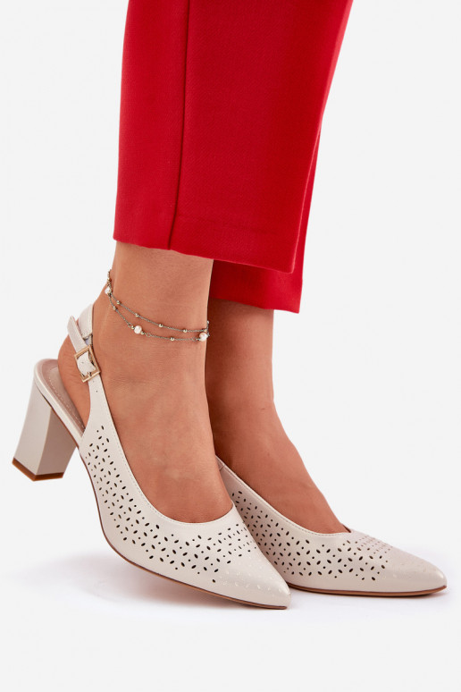 Sandali traforati Ze Szpiczastymi Noskami con i tacchi Sergio Leone SK163 madreperla Sandali traforati Ze Szpiczastymi Noskami con i tacchi Sergio Leone SK163 madreperla