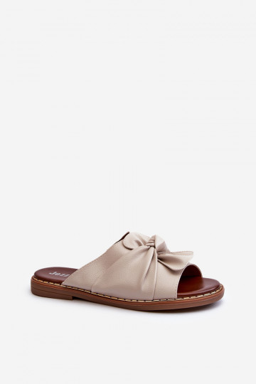 Pantofole da donna con tacchi larghi beige Nelvira 2